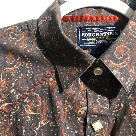 Roughstock Pearl Snaps Button Down Western Shirt (L) - Picture 6 of 13